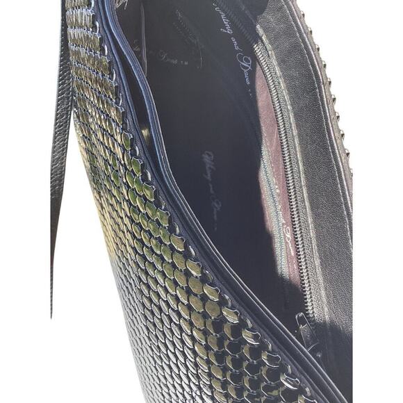 Vtg Whiting & Davis Purse Small Crossbody Bag Black Metal Classic Formal Dance - Picture 8 of 10